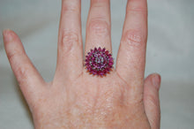 Load image into Gallery viewer, Marquise Ruby Cluster Ring
