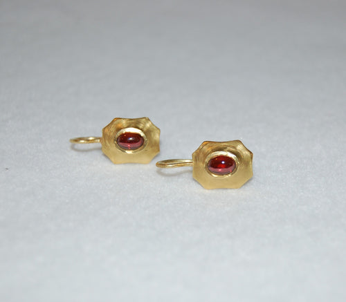 Byzantine Style Garnet Hangging Earrings