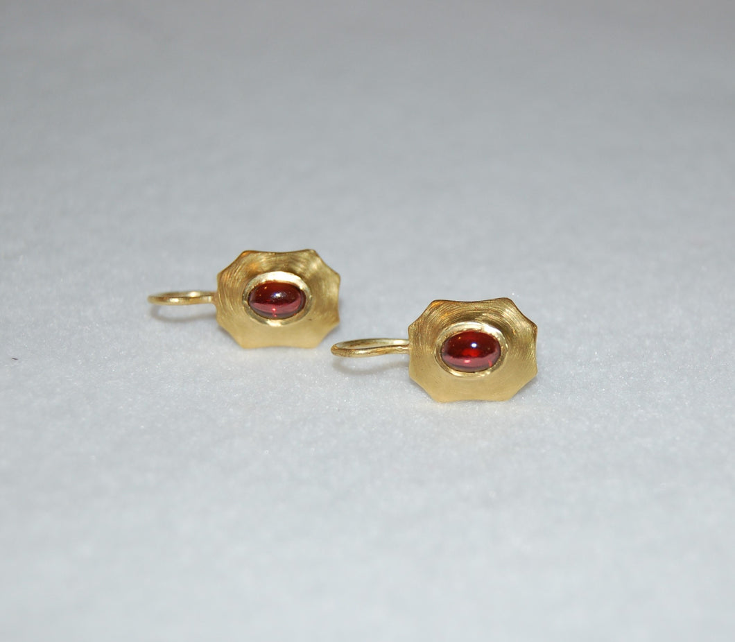 Byzantine Style Garnet Hangging Earrings