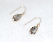 Load image into Gallery viewer, Salt &amp; Pepper Diamond Tear Drop Earrings