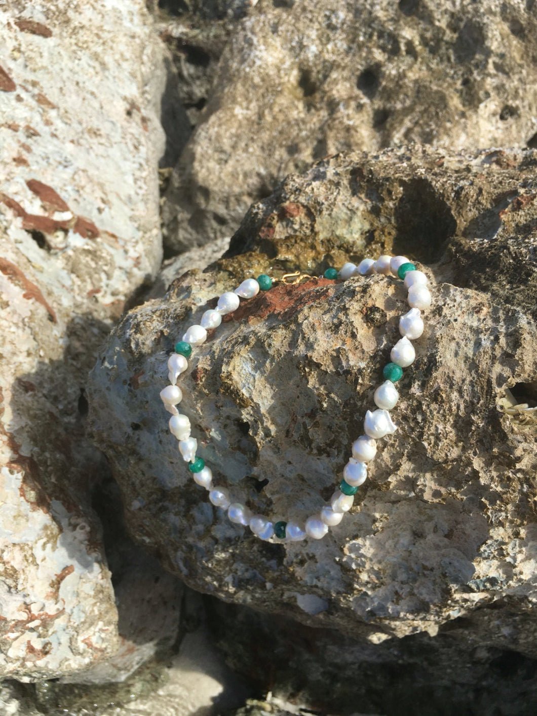 Baroque Pearl and Emerald Necklace