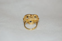 Load image into Gallery viewer, Diamond and Sapphire Waves Ring