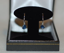 Load image into Gallery viewer, Sapphire and Diamond Dangle Earrings