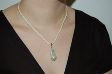 Load image into Gallery viewer, Baroque Pearl and Rough Cut Diamonds Tear Drop Pendant