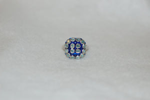 Blue Diamond Domino Enamel Ring