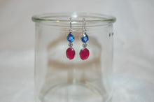Load image into Gallery viewer, Sapphire, Ruby and Diamonds Drop Earrings