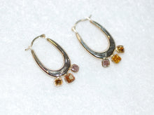 Load image into Gallery viewer, Fancy Diamonds Hoop Earrings