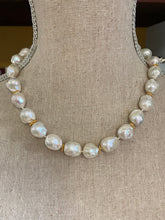 Load image into Gallery viewer, Baroque White Pearls and Bali Beads Necklace