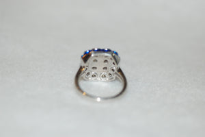 Blue Diamond Domino Enamel Ring