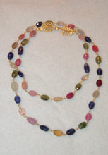 Load image into Gallery viewer, Multi Color Sapphire Tin Cup Necklace