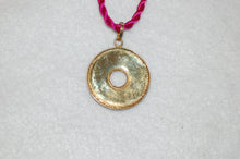 Load image into Gallery viewer, Diamond and Ruby Flowers Disk Pendant