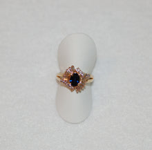 Load image into Gallery viewer, Sapphire and Diamond Fan Ring