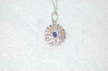 Load image into Gallery viewer, Tanzanite Opal and Diamond Daisy Necklace