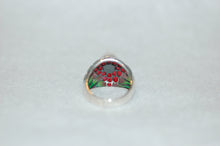 Load image into Gallery viewer, Pearl Plique a Jour Enamel Silver Ring