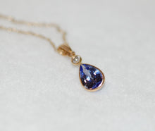 Load image into Gallery viewer, Tanzanite and Diamond Tear Drop Necklace