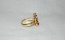 Load image into Gallery viewer, Ruby and Diamond Antique Style Maltese Cross Ring