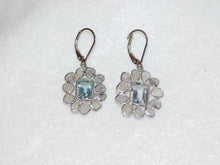 Load image into Gallery viewer, Princes Aquamarine and Diamond Dangle Earrings