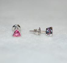 Load image into Gallery viewer, Tourmaline Platinum Trilliant Stud Earrings