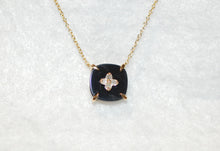 Load image into Gallery viewer, Diamond Clower and Onyx Necklace