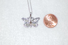 Load image into Gallery viewer, Diamond Stained Glass Butterfly Necklace