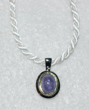 Load image into Gallery viewer, Tanzanite Cabochon Minimalist Pendant
