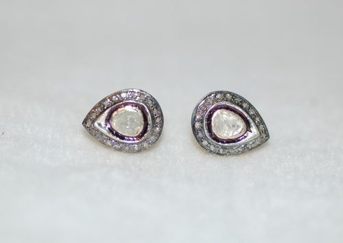 Diamond Pear Shape Stud Earrings