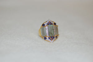 Double Crown Gemstone Ring