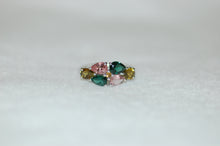 Load image into Gallery viewer, Six Teardrop Tourmaline Ring