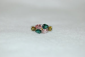 Six Teardrop Tourmaline Ring