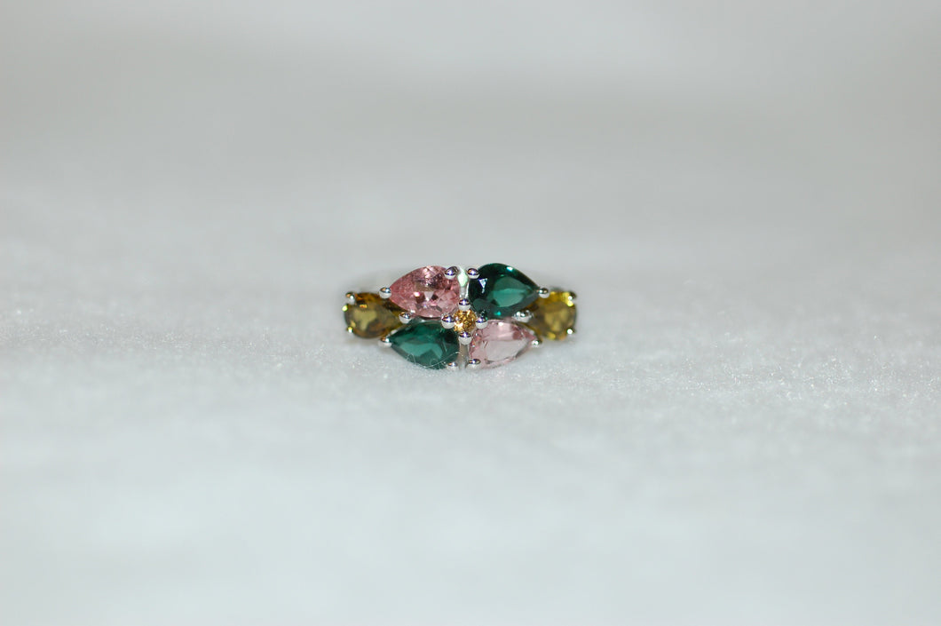 Six Teardrop Tourmaline Ring