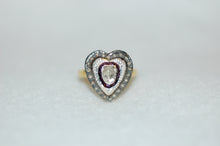 Load image into Gallery viewer, Rose Cut Diamond Heart Ring