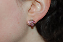 Load image into Gallery viewer, Pink Sapphires and Diamond Petal Earrings