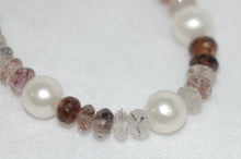 Load image into Gallery viewer, Pearl and Moss Amethyst Tin Cup Necklace