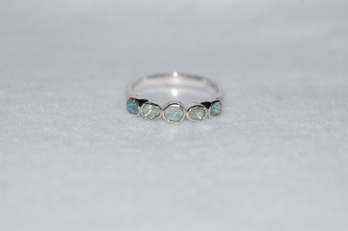 Five Stone Blue Diamonds Ring