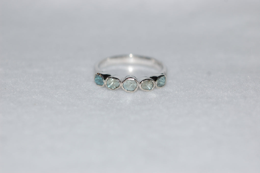 Five Stone Blue Diamonds Ring
