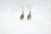 Load image into Gallery viewer, Salt &amp; Pepper Diamond Tear Drop Earrings