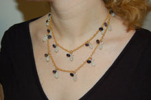 Load image into Gallery viewer, Three Stone Never-ending Fringe Necklace
