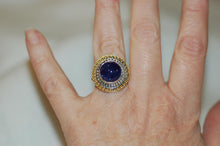 Load image into Gallery viewer, Tanzanite Cabochon Saturn Ring