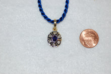 Load image into Gallery viewer, Antique Style Sapphire and  Diamond Pendant