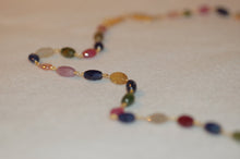 Load image into Gallery viewer, Multi Color Sapphire Tin Cup Necklace