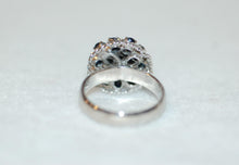 Load image into Gallery viewer, Sapphire Silver Cluster Ring