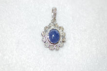 Load image into Gallery viewer, Diamond and Gemstone Cabochon Flower Pendant