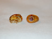 Load image into Gallery viewer, Amber and Amethyst Teardrop Earrings