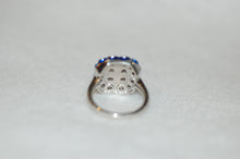 Load image into Gallery viewer, Blue Diamond Domino Enamel Ring