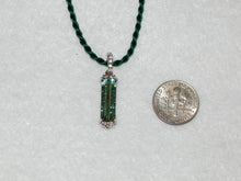 Load image into Gallery viewer, Green Tourmaline and Diamond Bar Pendant