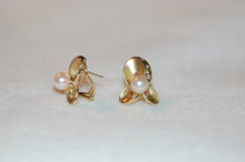 Load image into Gallery viewer, Iris Pearl and Diamond Accent Earrings