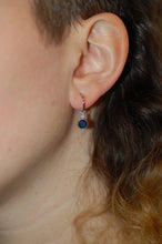 Load image into Gallery viewer, Sapphire and Diamond Dangle Earrings