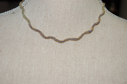 Gold Mesh Wave Necklace