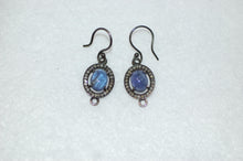 Load image into Gallery viewer, Tanzanite Cabochon Antique Style Drop Earrings