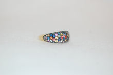 Load image into Gallery viewer, Fancy Sapphire Pave Gold Plated Silver Ring
